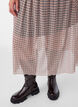 Checked mesh midi skirt, Beige, Model image number 2