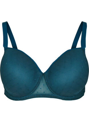 Underwire Alma bra with mesh, Reflecting Pond, Packshot image number 0