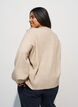 Knit blouse with button detail, Beige, Model image number 2