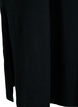Short sleeve cotton dress with slit, Black, Packshot image number 3