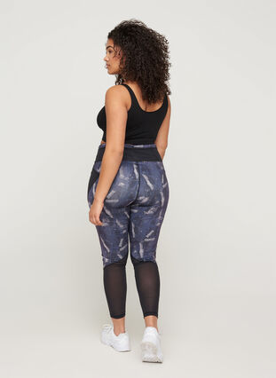Cropped exercise tights with pocket, Geo Print, Model image number 1