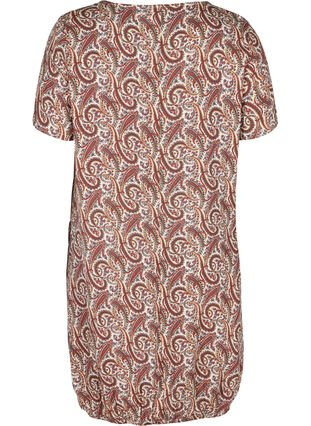 Short-sleeved viscose dress with print, Burned Paisley, Packshot image number 1
