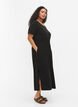 Midi dress in cotton with short sleeves, Black, Model image number 2