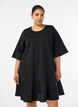 Short dress with a loose fit and ruffle hem, Black, Model image number 0