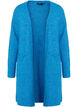 Long knitted cardigan with wool and pockets, French Blue, Packshot image number 0