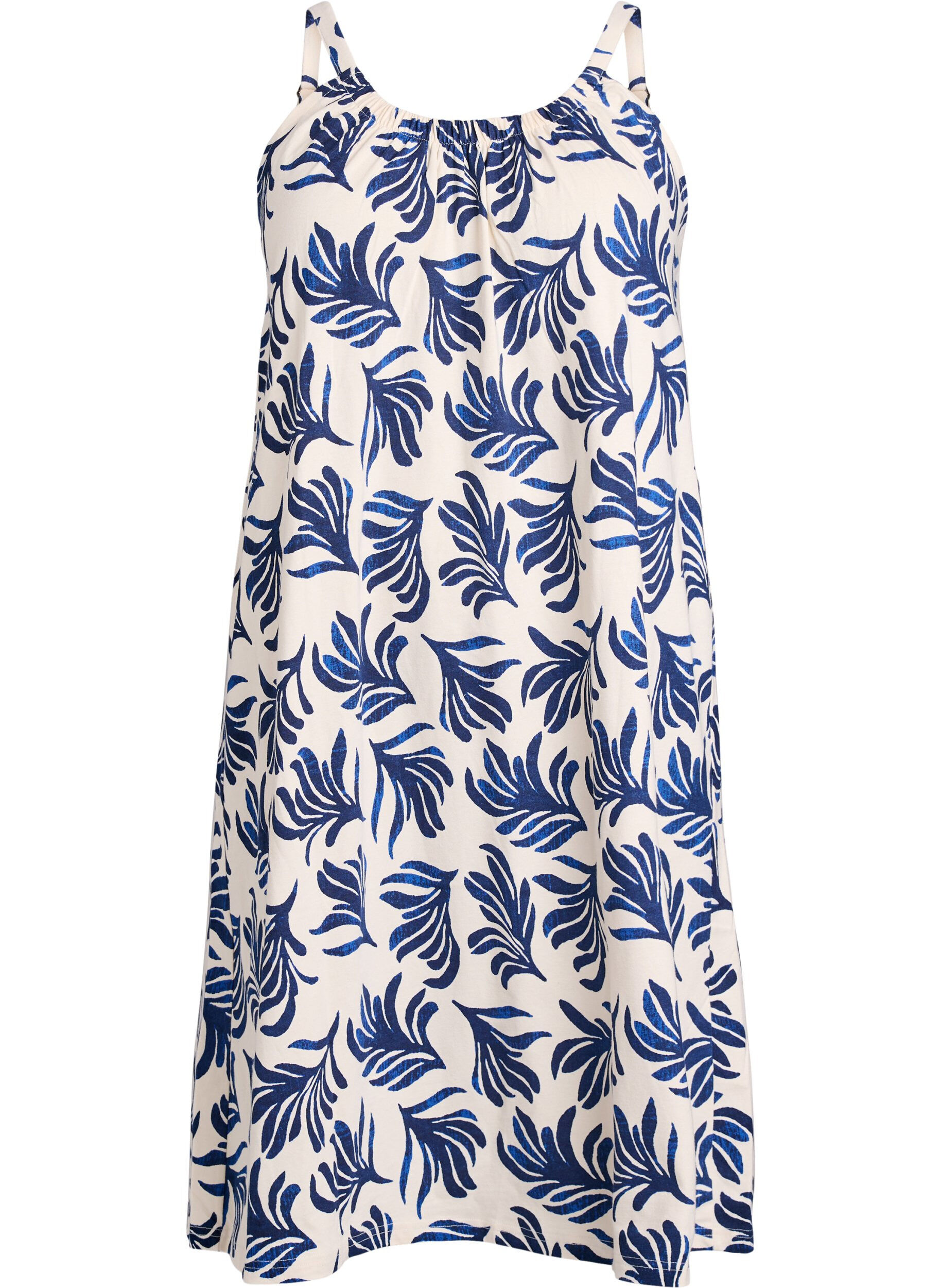ZizzifashionKnee-length strap dress in organic cotton, White, Packshot image number 0