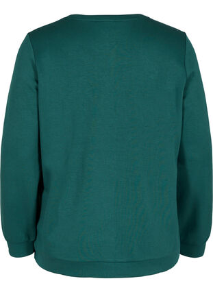 Sweat blouse with round neck and long sleeves, Ponderosa Pine, Packshot image number 1
