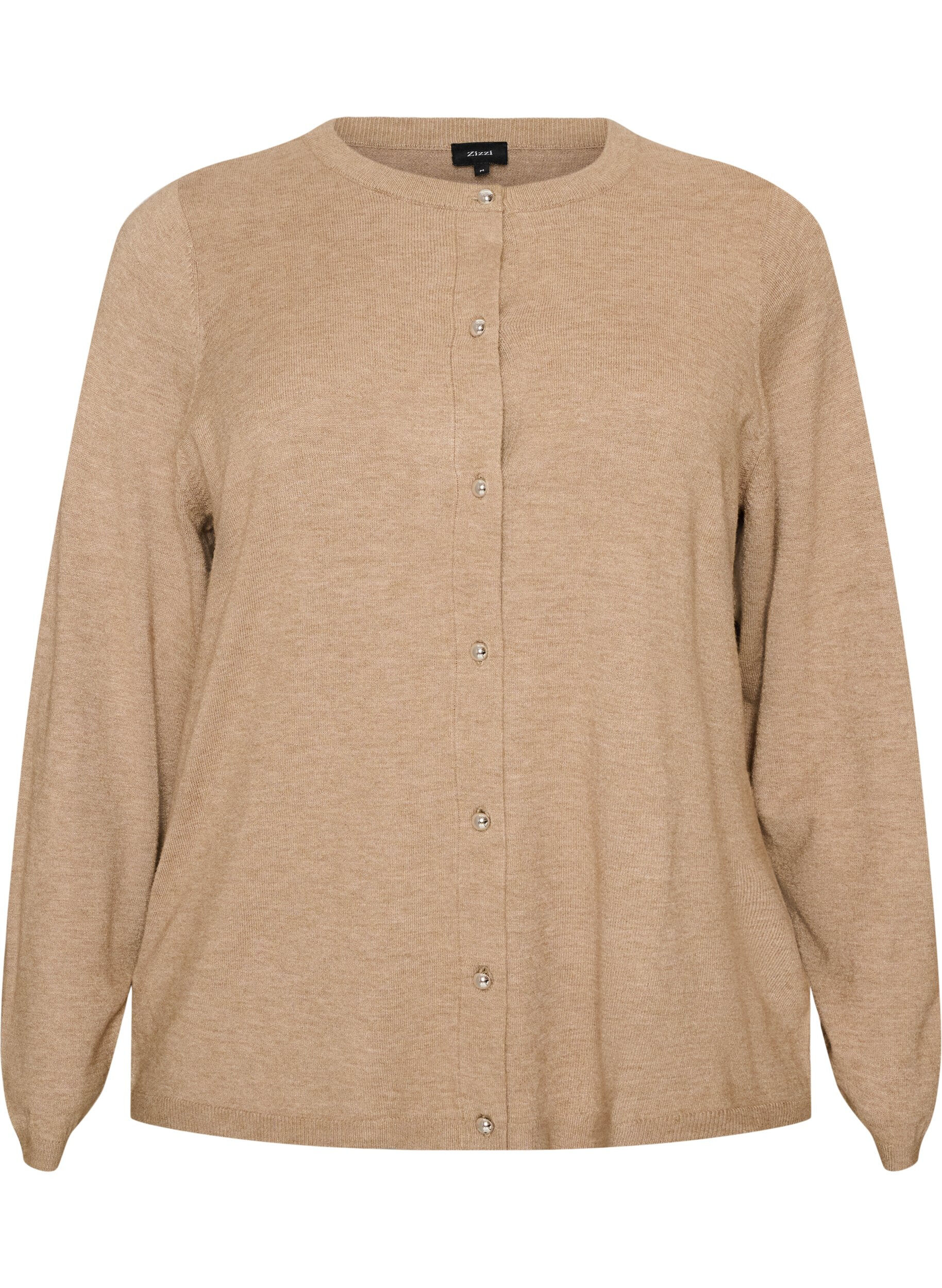 ZizzifashionCardigan with round buttons, Beige, Packshot image number 0