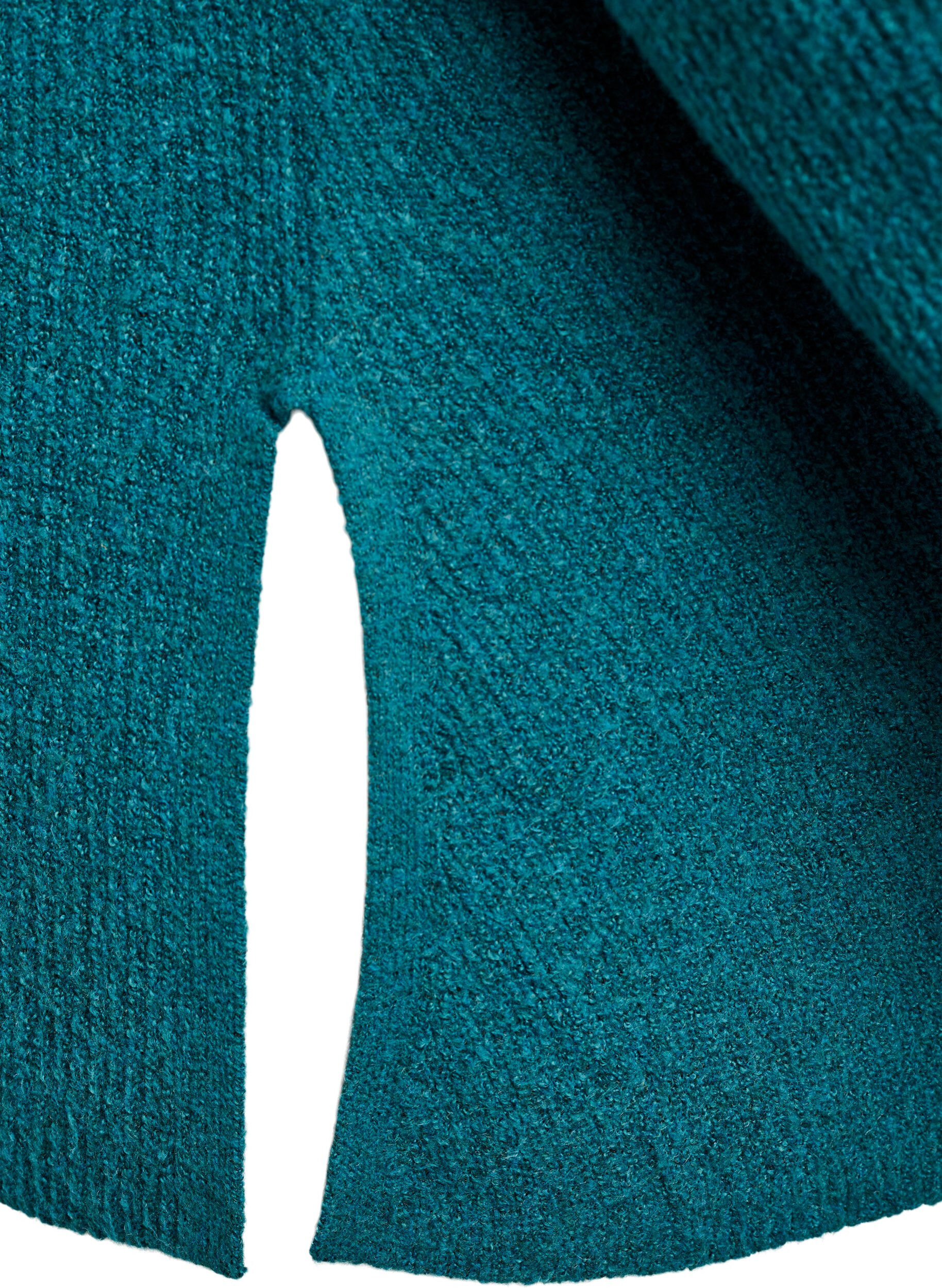 ZizzifashionKnitted jumper with a diagonal pattern and raglan sleeves, Green, Packshot image number 3