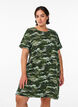 Short T-shirt dress in cotton jersey, Green, Model image number 0