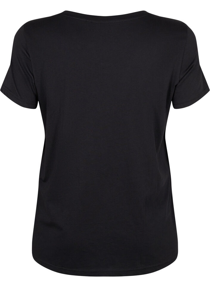 Sports t-shirt with print, Black w. Disciplined, Packshot image number 1