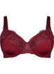Padded underwired bra with lace and U-back, Red, Packshot image number 0