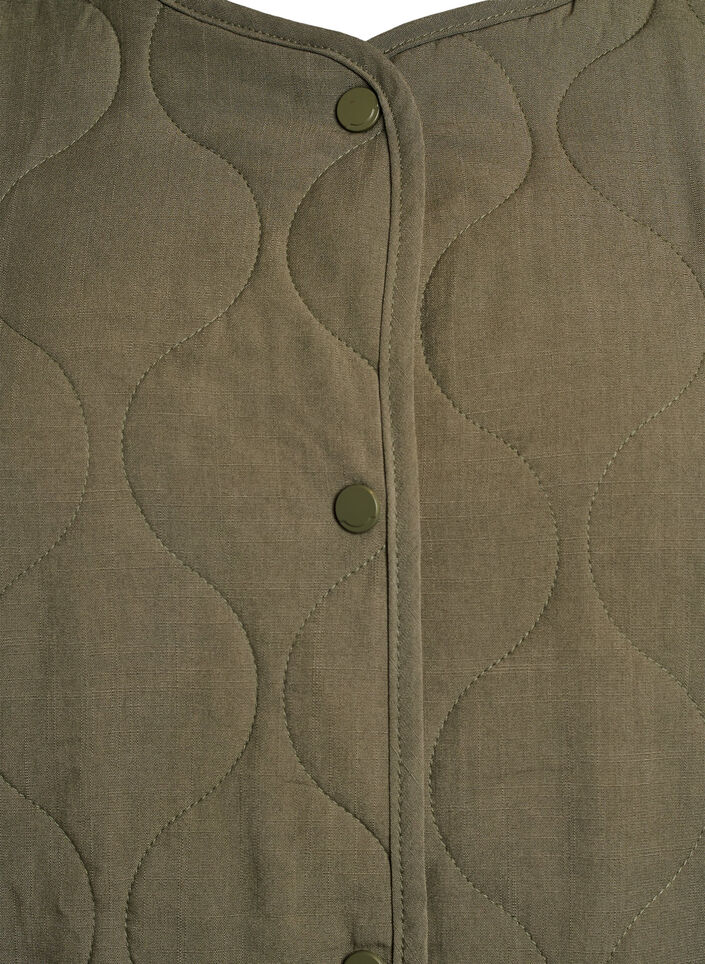 Quilted jacket with buttons and pockets, Green, Packshot image number 2