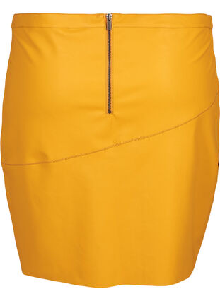 Skirt in faux leather, Golden Yellow, Packshot image number 1