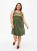 Sleeveless cotton dress with a-shape, Thyme W. Palm trees, Model image number 2