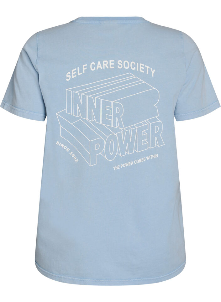 Organic cotton graphic T-shirt, Light Blue, Packshot image number 1