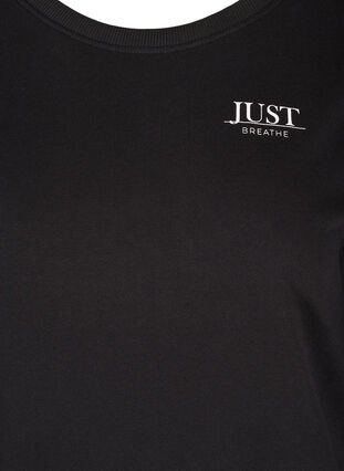 Mottled sweatshirt in a cotton blend, Black, Packshot image number 2