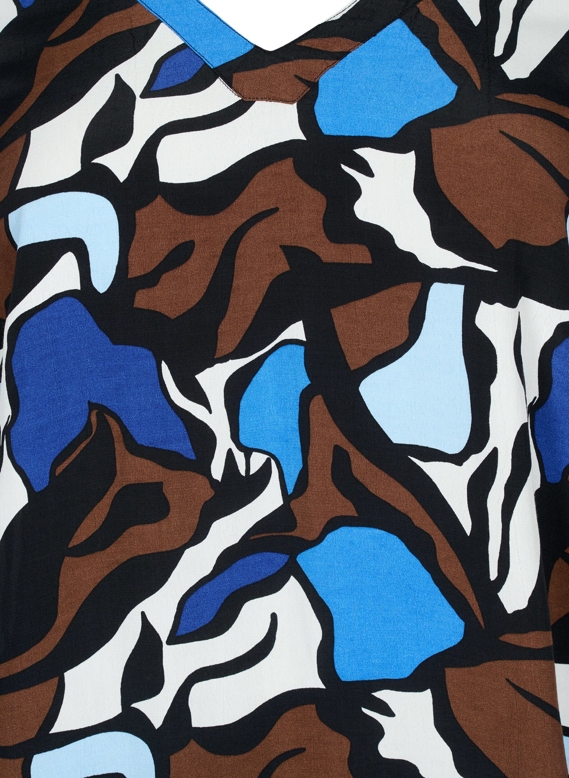 Zizzifashion Viscose blouse with print and smock, Zafia AOP, Packshot image number 2