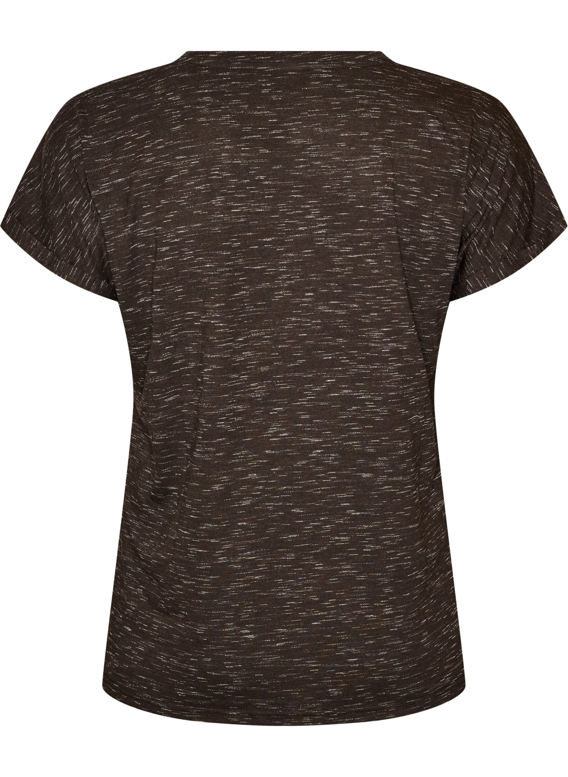 ZizzifashionLoose workout t-shirt with short sleeves, Brown, Packshot image number 1