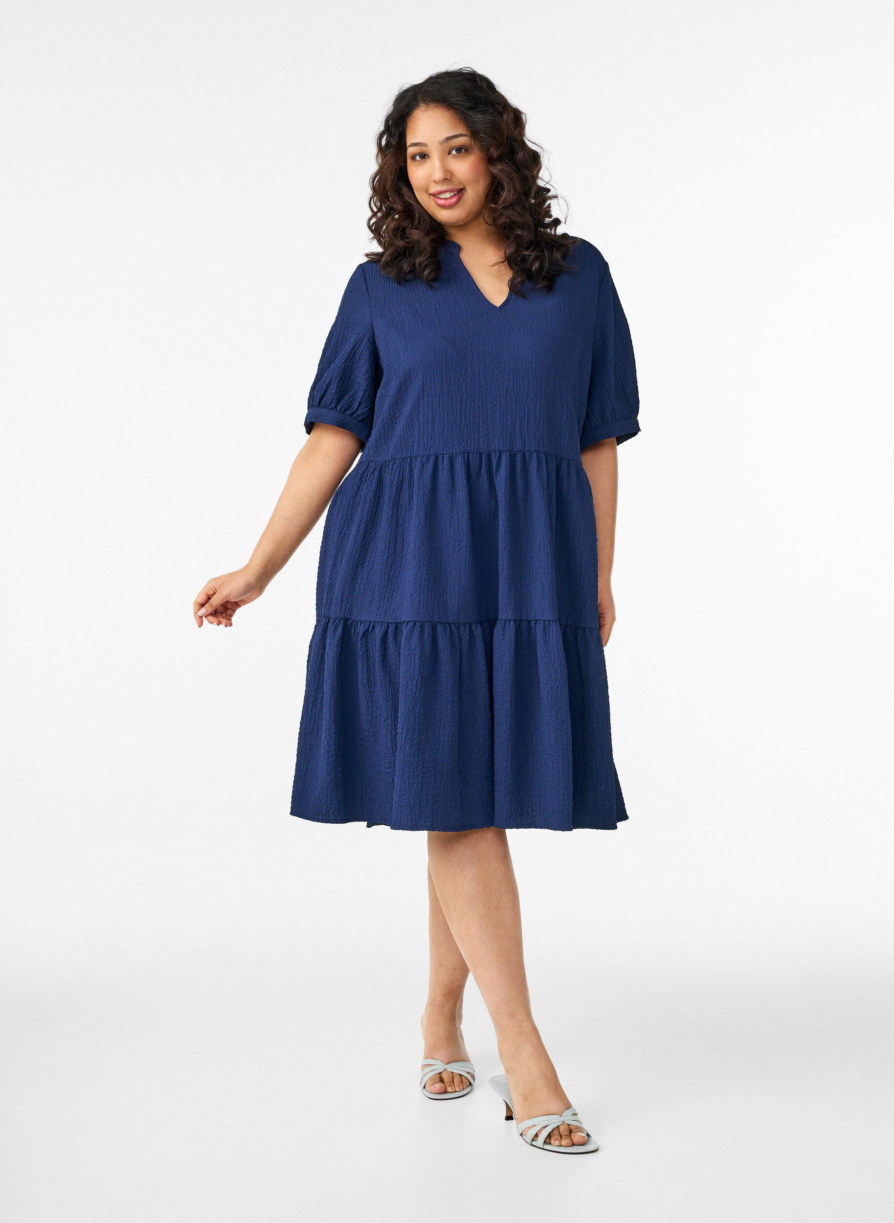 Zizzifashion Short A-line dress, Blue, Model image number 1