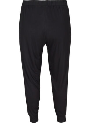 Floral pyjama trousers in viscose, Black, Packshot image number 1