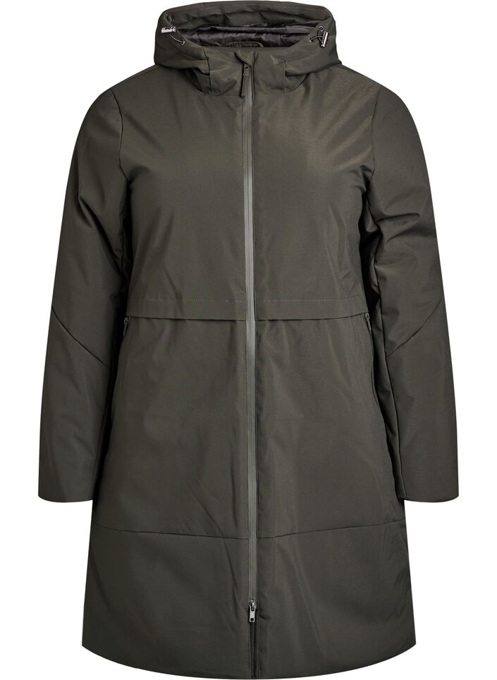 Winter jacket with adjustable waist, Green, Packshot image number 0