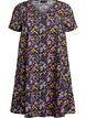 Short a-line dress with floral print, Blue, Packshot image number 0