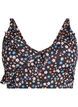 Floral bikini top with ruffle detail, Brown, Packshot image number 0
