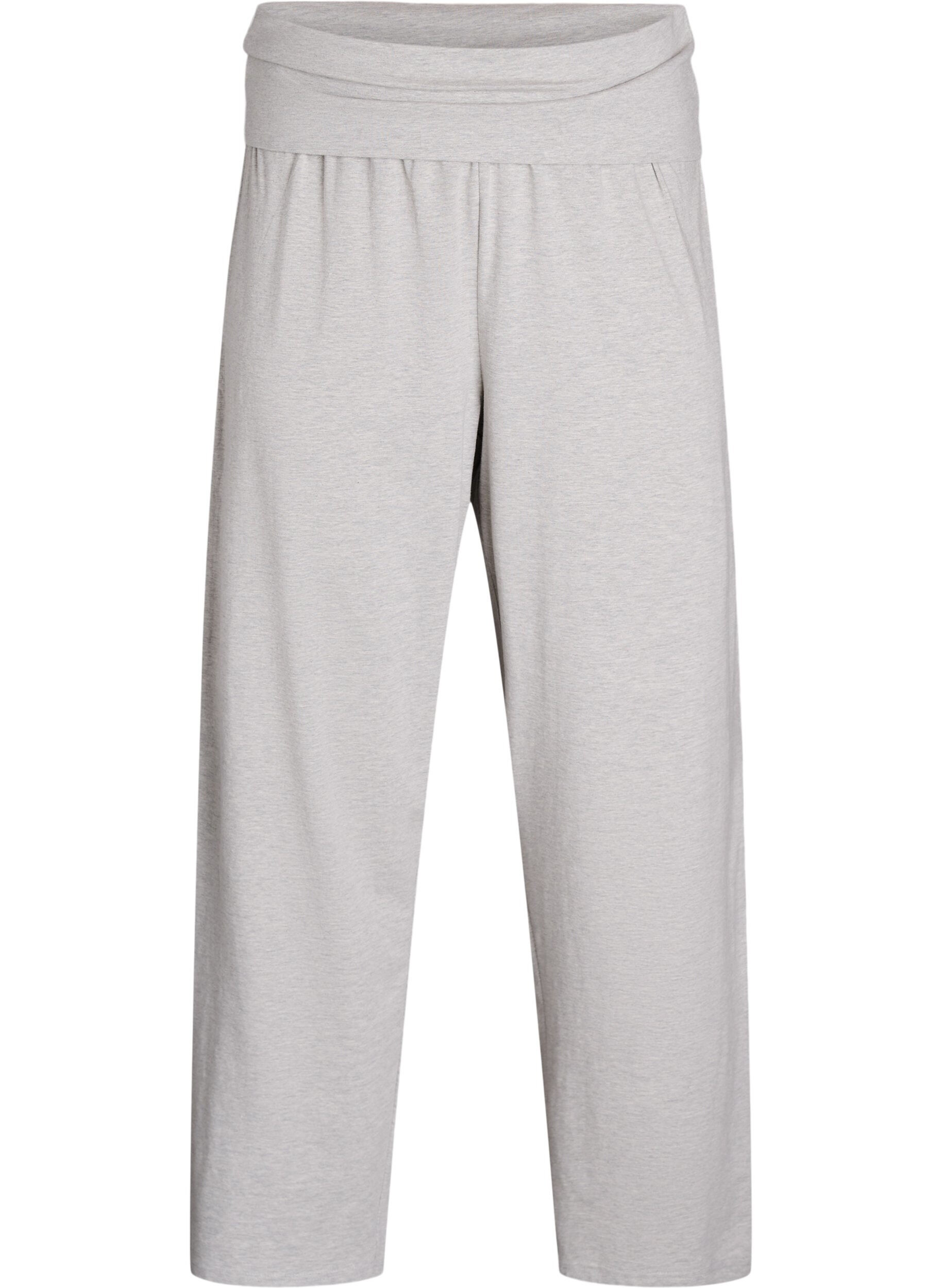 Zizzifashion Loose lounge trousers with wide waistband, Grey, Packshot image number 0