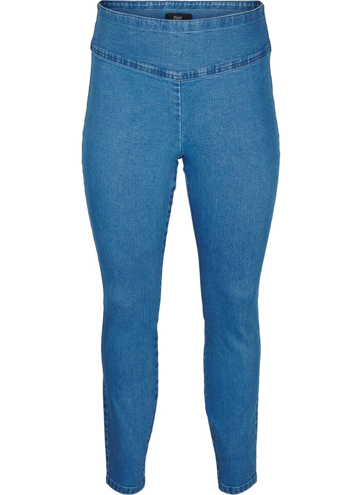 Stretchy jeggings with high waist, Light Blue, Packshot image number 0