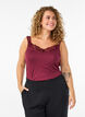 Viscose top with lace edge, Red, Model image number 0
