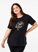 FLASH - T-shirt with motif, Black R. Gold Flower, Model image number 0