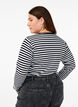Striped blouse with long sleeves, Black, Model image number 2