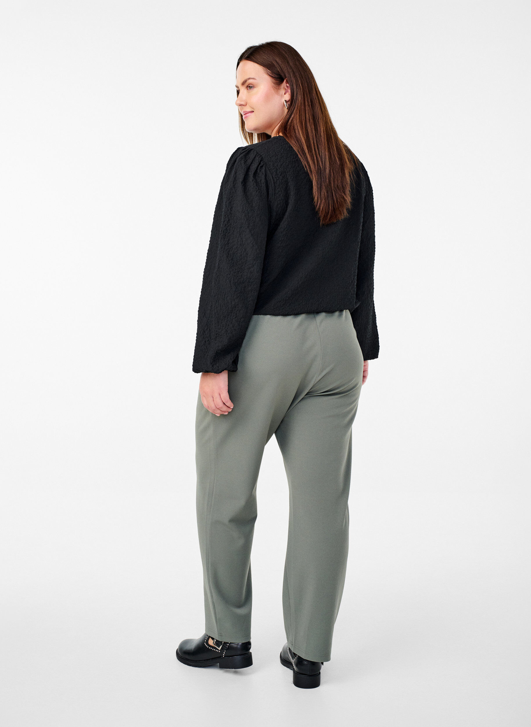 ZizzifashionStraight fit trousers, Grey, Model image number 1