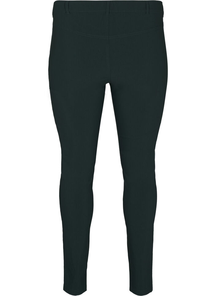 Close-fitting trousers with zipper details, Green, Packshot image number 1