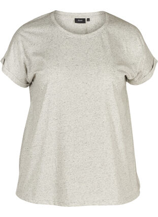 Marled cotton t-shirt, Light Grey Melange, Packshot image number 0