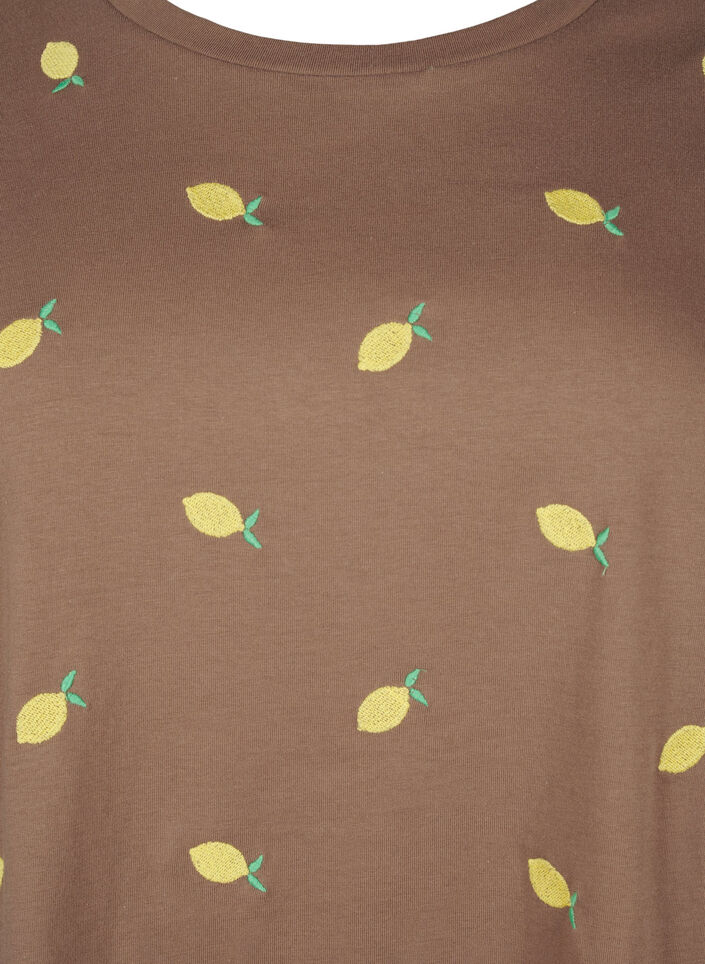 Organic cotton T-shirt with lemons, Coca M. Lemon Emb., Packshot image number 2