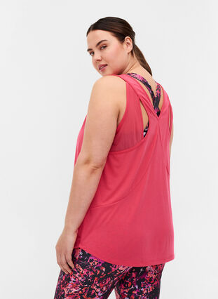 Exercise top with mesh and A-line, Azalea, Model image number 1