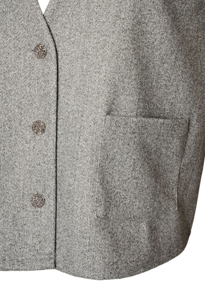 V-neck vest with buttons, Grey, Packshot image number 2