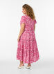 Patterned viscose midi dress, Pink, Model image number 1