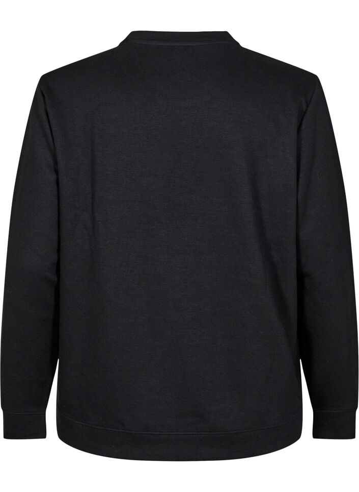 Sweatshirt with crew neck, Black, Packshot image number 1