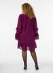Short dress with sheer ruffle sleeves, Purple, Model image number 2