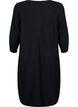 Ribbed dress with 3/4 sleeves, Black, Packshot image number 1