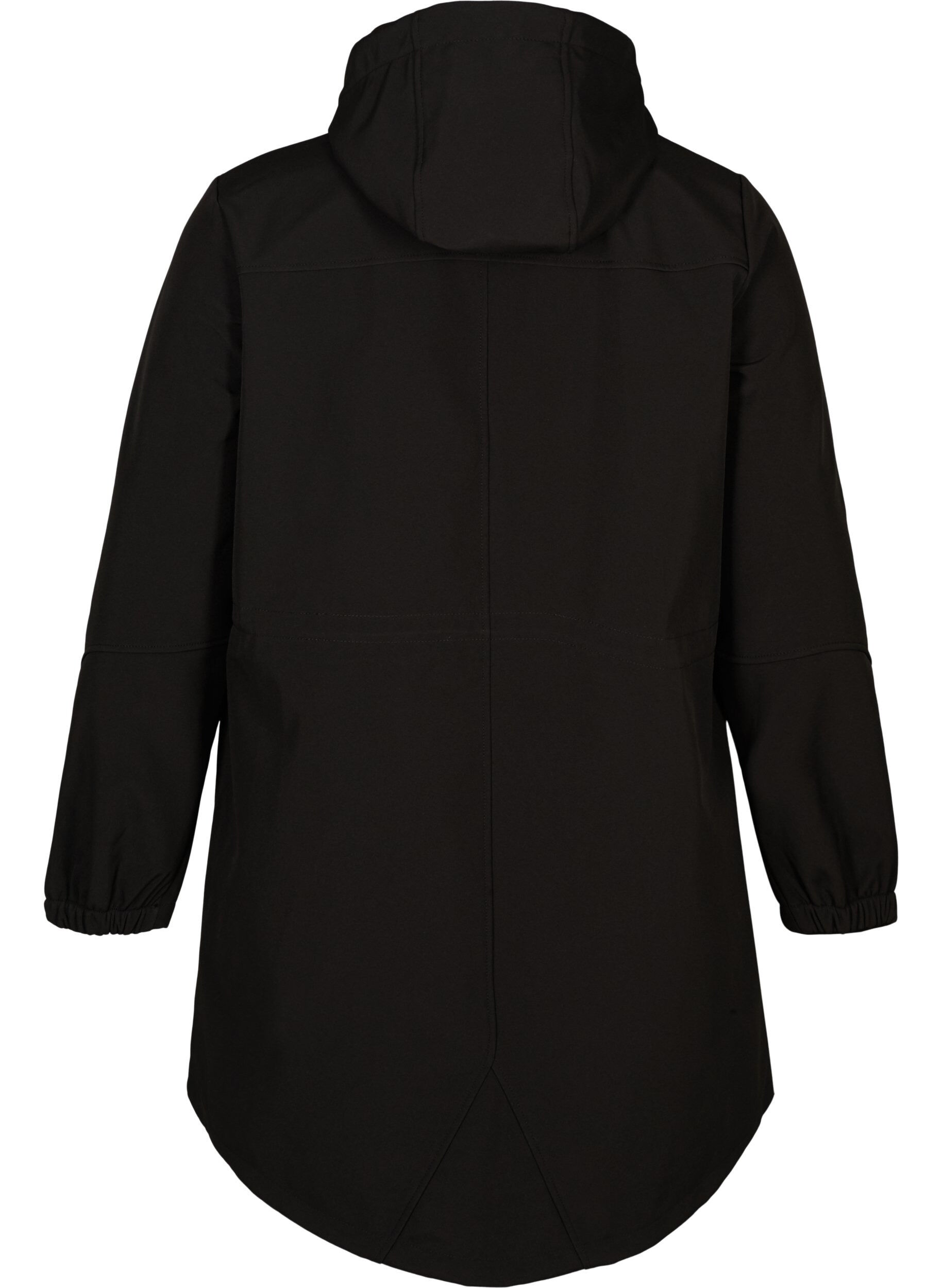 Zizzifashion Hooded softshell jacket, Black solid, Packshot image number 1