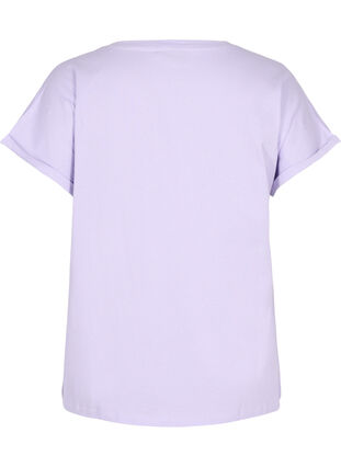 Loose t-shirt with embroidery anglaise, Lavender, Packshot image number 1