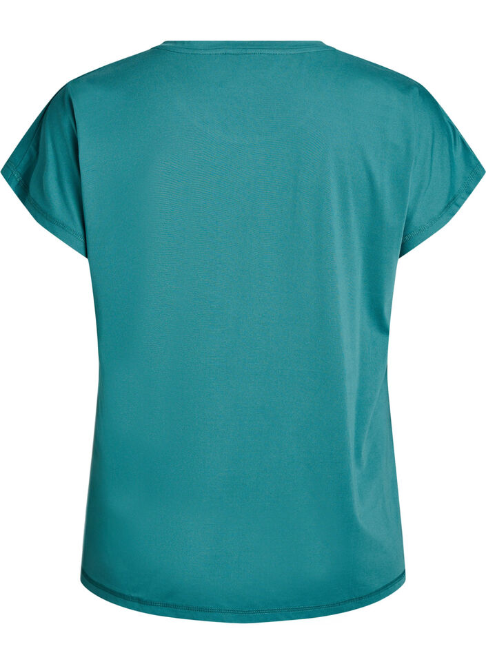 Solid-coloured training T-shirt, Petrol, Packshot image number 1