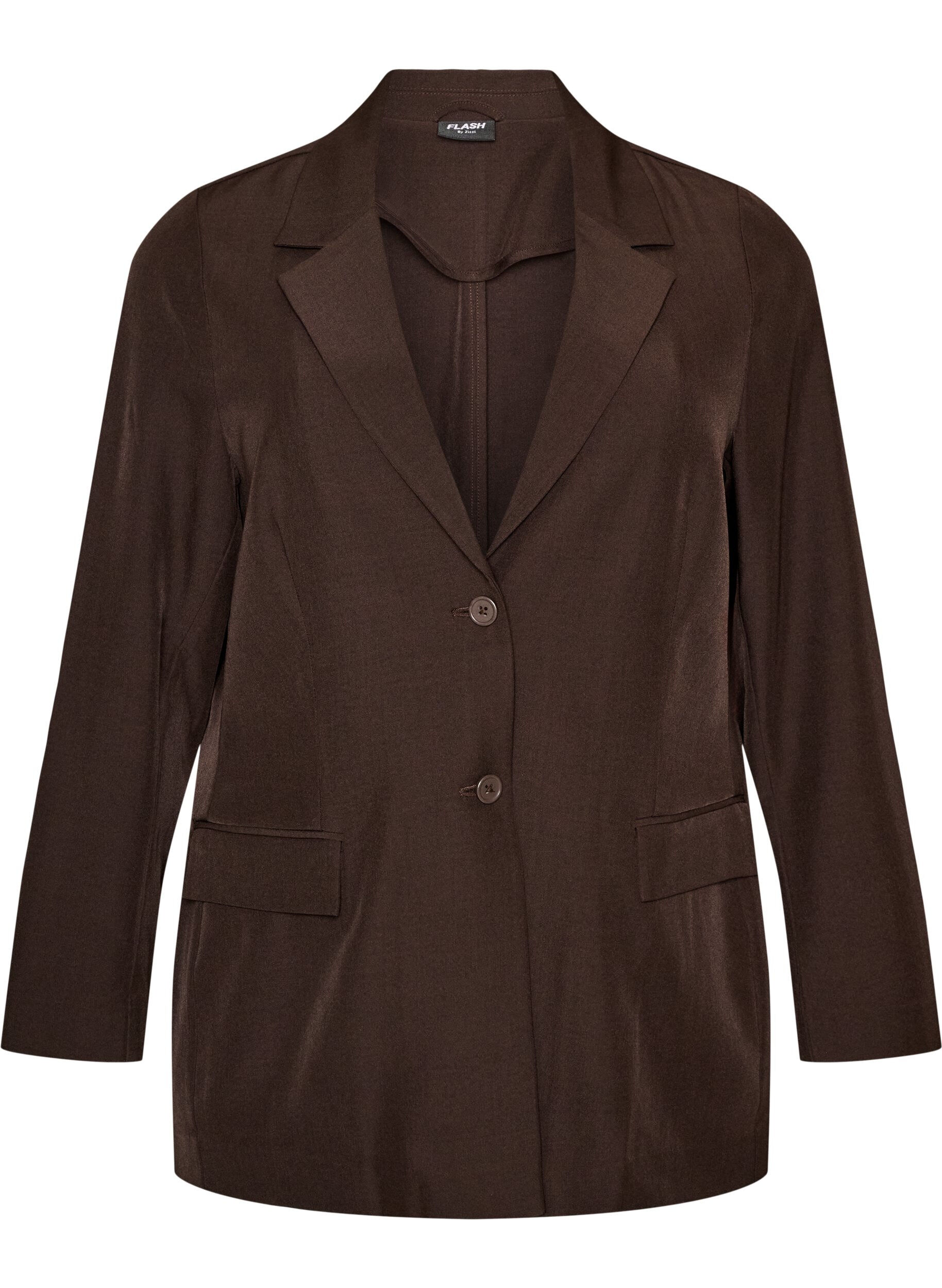 ZizzifashionBlazer with pockets and slits, Brown, Packshot image number 0