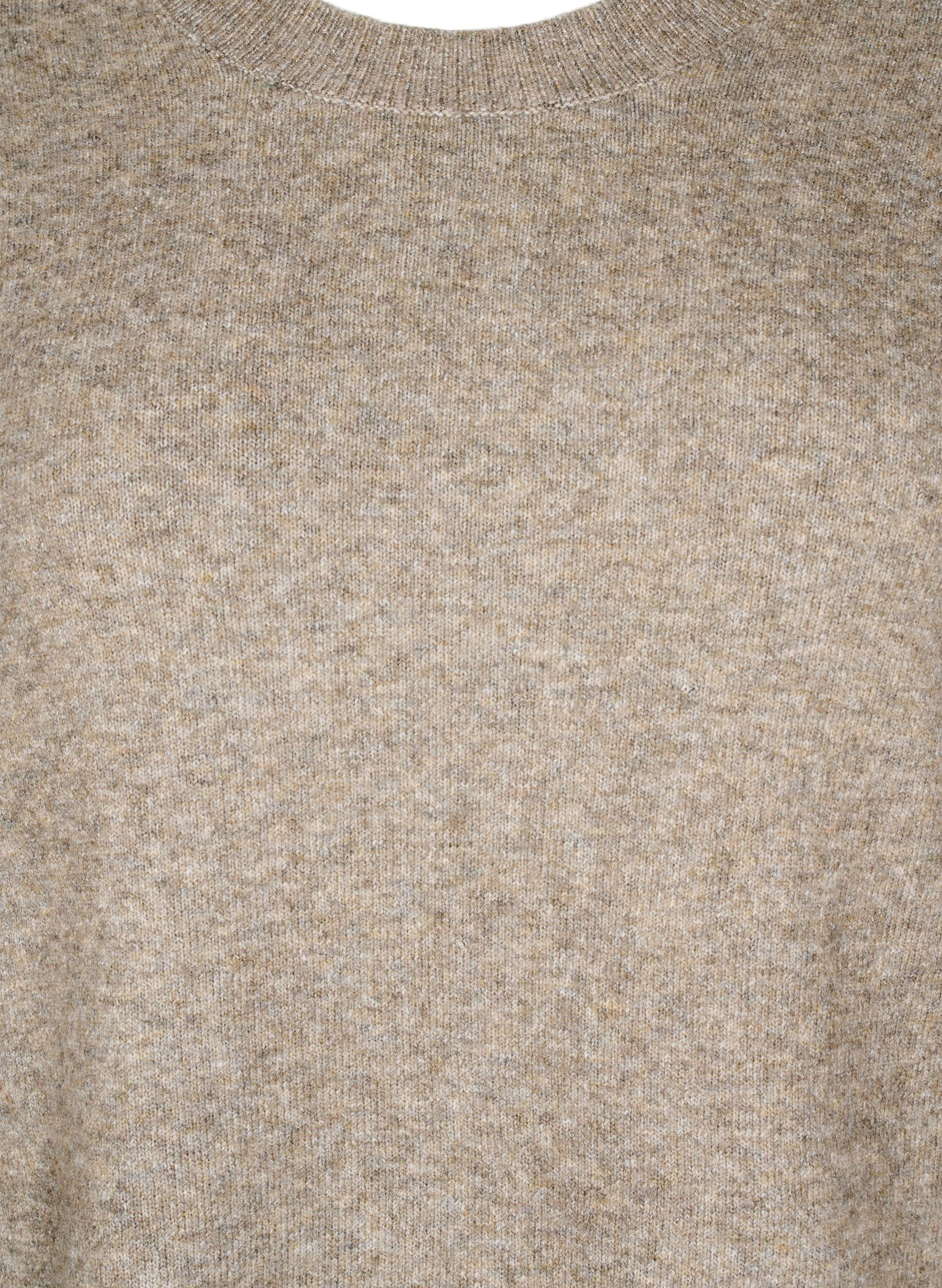 Zizzifashion Knitted dress with slits, Walnut Mel., Packshot image number 2