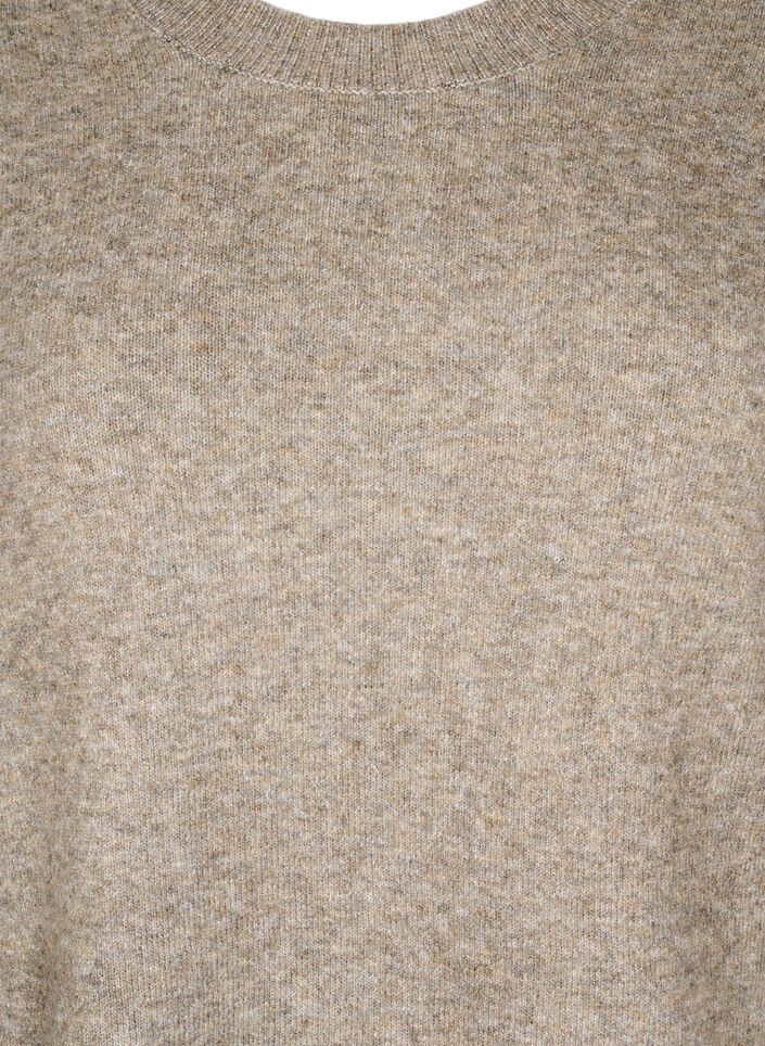 Knitted dress with slits, Walnut Mel., Packshot image number 2