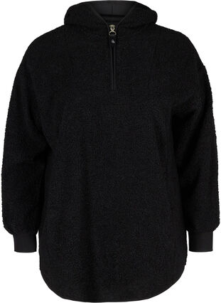 Teddy anorak with a hood and pockets, Black, Packshot image number 0